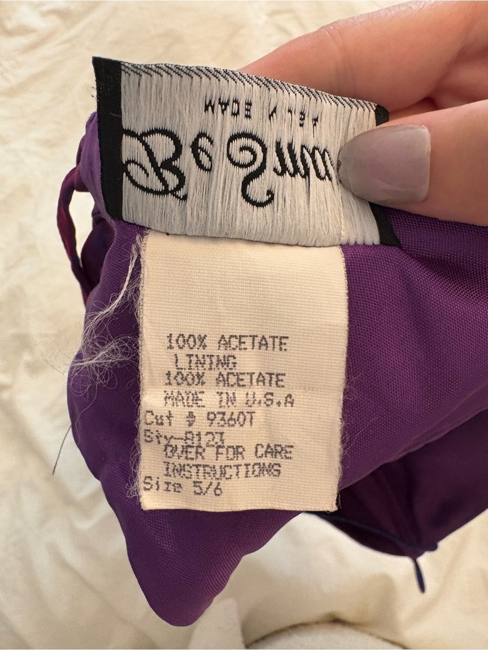 Vintage Iridescent Purple Beaded Trim Spaghetti Strap Crop Top - Picture 6 of 6